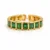 Anillo Viridia Square dorado con piedras verdes rectangulares