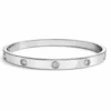Pulsera Lumi de acero inoxidable plata con circonitas fondo blanco