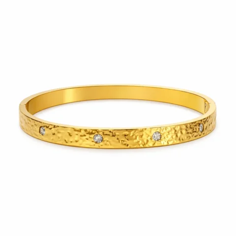 Pulsera Nova de acero inoxidable dorado con circonitas Inaya Complementos