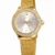 reloj mujer Skyline Aura Gold acero inoxidable dorado con circonitas y correa de malla