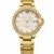 reloj mujer Skyline Éclat Gold acero inoxidable dorado esfera plateada fondo blanco