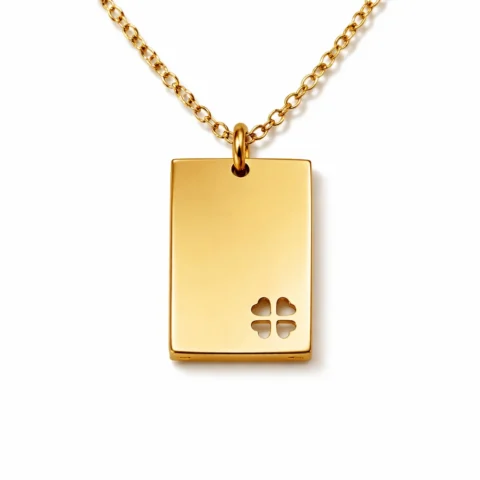 Collar Chapa Trébol Dorado