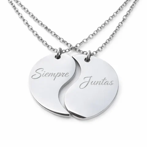 Collar Conexión Doble Plateado