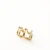Ear cuff dorado doble sin perforación sobre fondo blanco, diseño Lía Doble en acero inoxidable