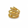 ear cuff dorado con circonitas sin perforación acero 316L
