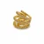 ear cuff dorado con circonitas sin perforación acero 316L