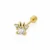 Piercing Nexa Glow dorado con circonitas sobre fondo blanco