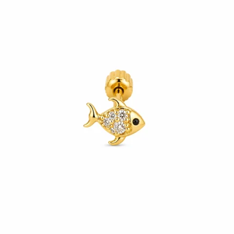 piercing pez dorado Nexa Marina acero inoxidable fondo blanco