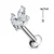 Labret Auralis Fleur plateado con circonitas sobre fondo blanco
