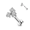 Piercing plateado Auralis Trío con tres circonitas brillantes