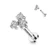 Piercing plateado Auralis Trío con tres circonitas brillantes
