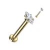 Labret Lumina Marquis dorado con zirconia marquise sobre fondo blanco