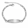 Pulsera plateada personalizada Élya Luz con circonita y placa grabable en acero inoxidable