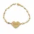 pulsera corazón grabable dorada Nexo Amor en acero inoxidable fondo blanco