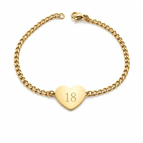 Pulsera dorada con corazón grabable personalizada Nexo Latido acero 316L