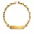 Pulsera dorada con placa grabable Nexo Unión sobre fondo blanco con acabado brillante