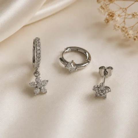 Set Bloom dorado sobre fondo elegante premium