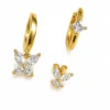 Pendientes dorados Lumina Papillon con circonitas brillantes