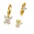 Pendientes dorados Lumina Papillon con circonitas brillantes