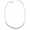Pulsera Shine Mini de Plata de Ley 925 con circonitas brillantes sobre fondo blanco.