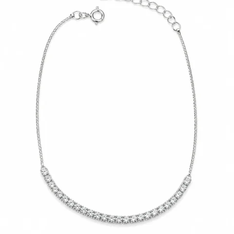 Pulsera Shine Mini de Plata de Ley 925 con circonitas brillantes sobre fondo blanco.