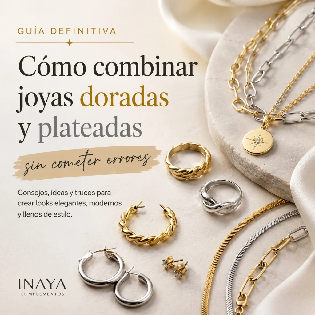 combinar joyas doradas y plateadas